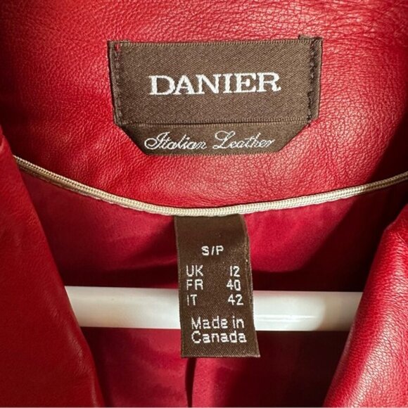 Danier Women's Red Leather Jacket - Picture 8 of 12